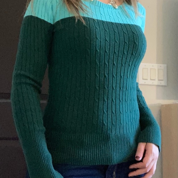 🎉Green & Blue Sweater top Merona XS - Picture 4 of 8